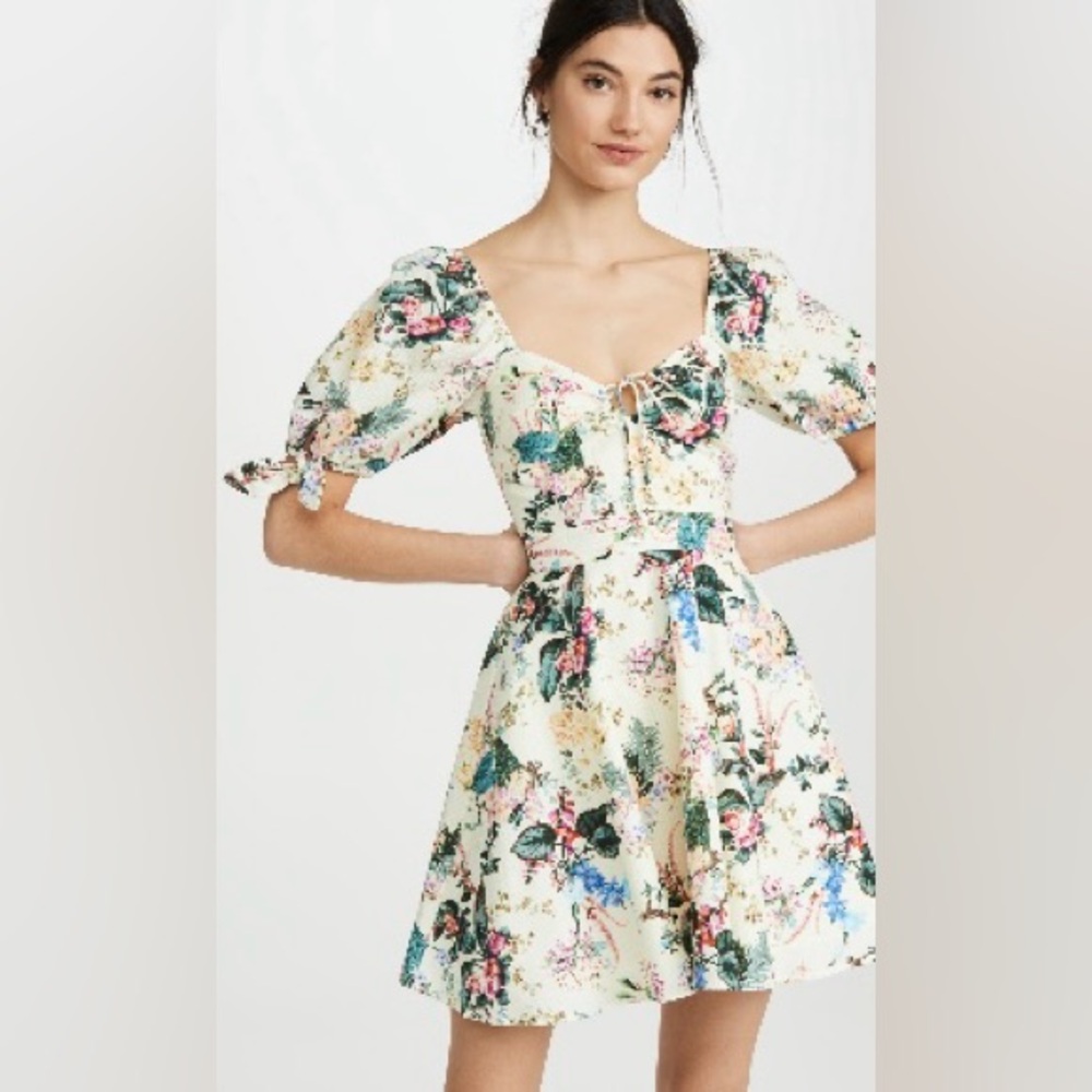 NWT Tigerlily Floral Mini Dress Puff Sleeve AU 10 US 6